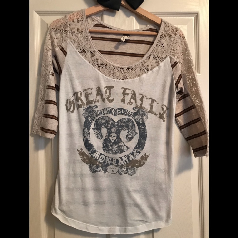 Free People- we the free cotton 3/4 sleeve shirt.